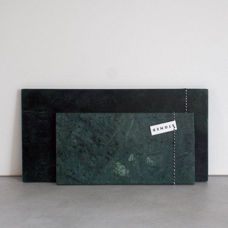 Stoned snijplank groen marmer 20 x 40 cm