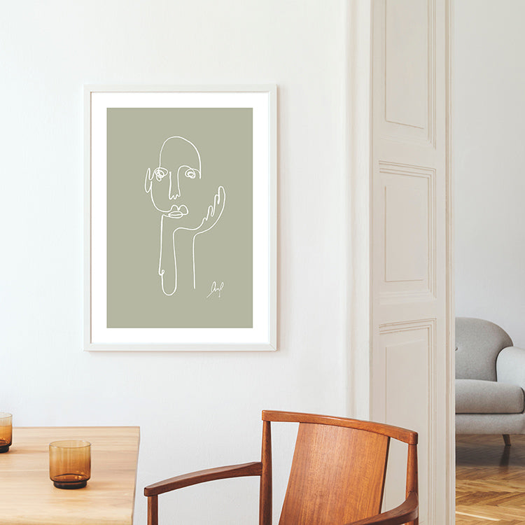 Leo La Douce poster The Thinker lichtgroen