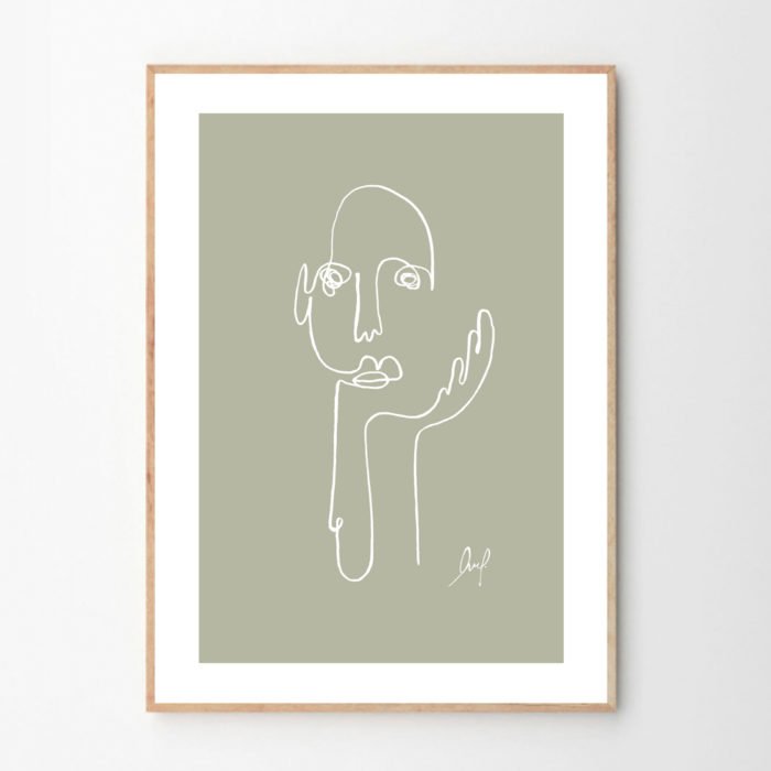 Leo La Douce poster The Thinker lichtgroen