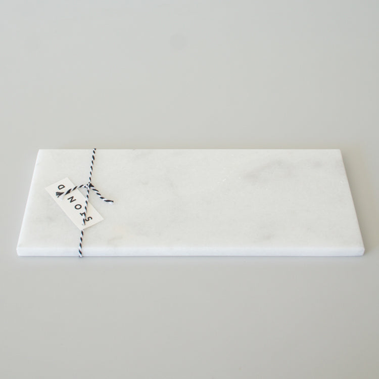 Stoned snijplank wit marmer 10.5 x 25 cm