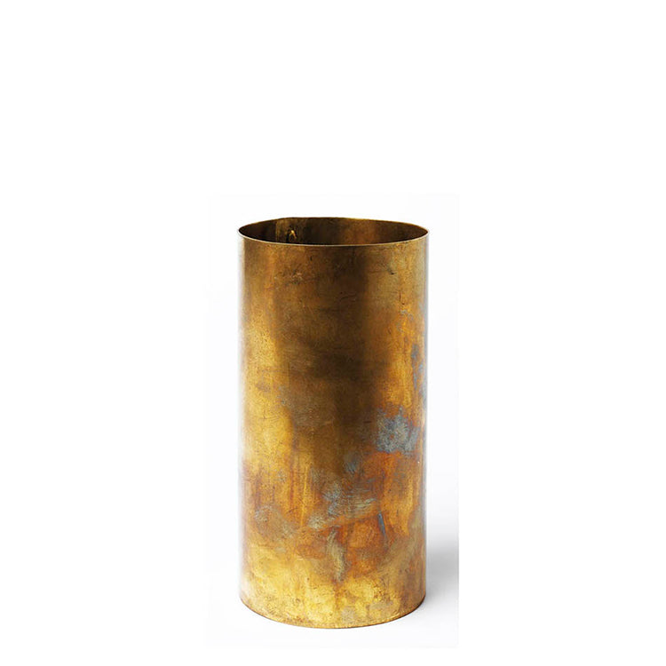 H. Skjalm P vaas Cilinder ruw messing 16cm