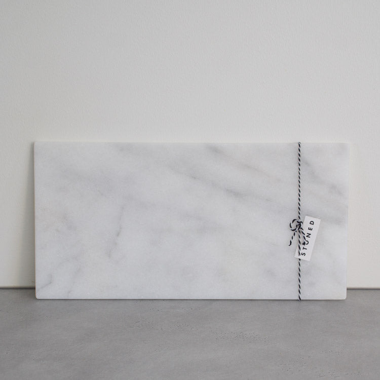 Stoned snijplank wit marmer 20 x 40 cm