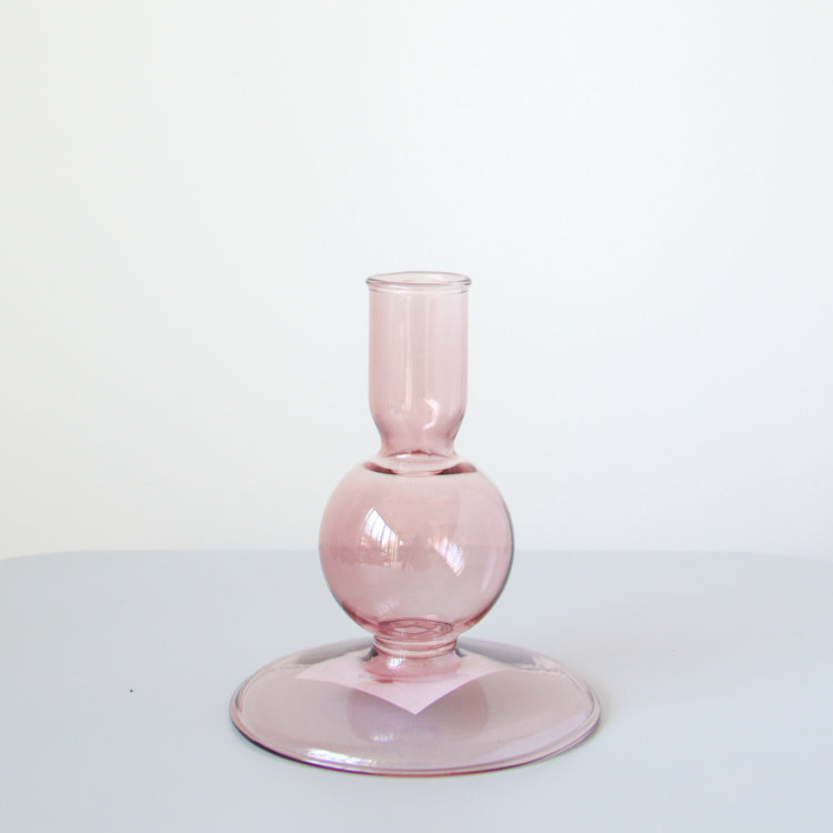 Gusta Kandelaar glas roze 11 cm