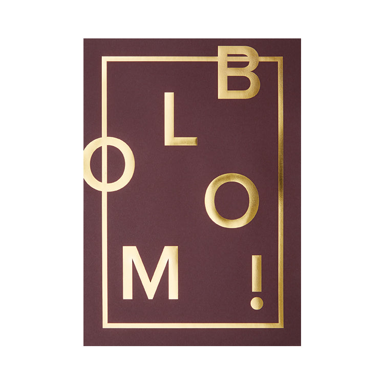 I Love My Type poster Bloom! claret A3