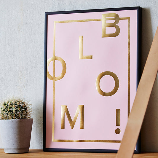 I Love My Type poster Bloom! roze A3