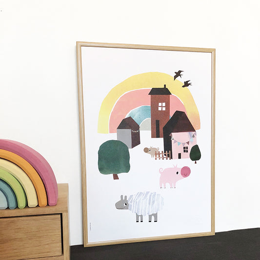 I Love My Type dieren poster Cosy Village Life A3