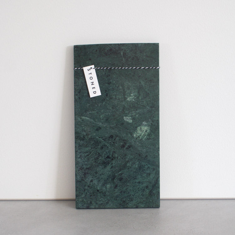 Mooisa snijplank groen marmer 15 x 30 cm