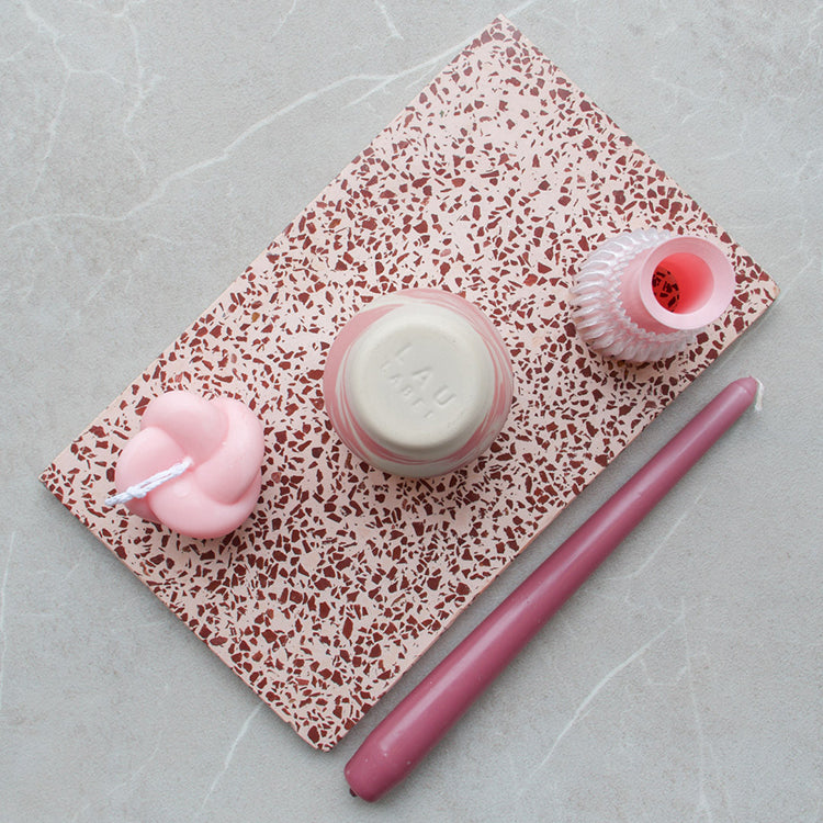 H. Skjalm P serveerplank terrazzo roze 28x17