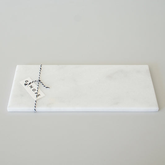 Stoned snijplank wit marmer 10.5 x 25 cm