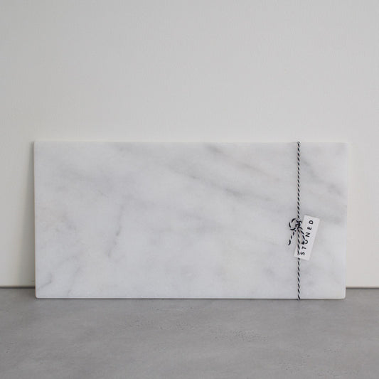 Stoned snijplank wit marmer 20 x 40 cm